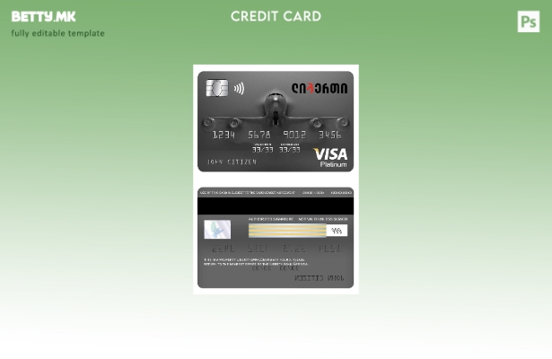 Модерен стил на Џорџија Либерти банка виза платина шаблон